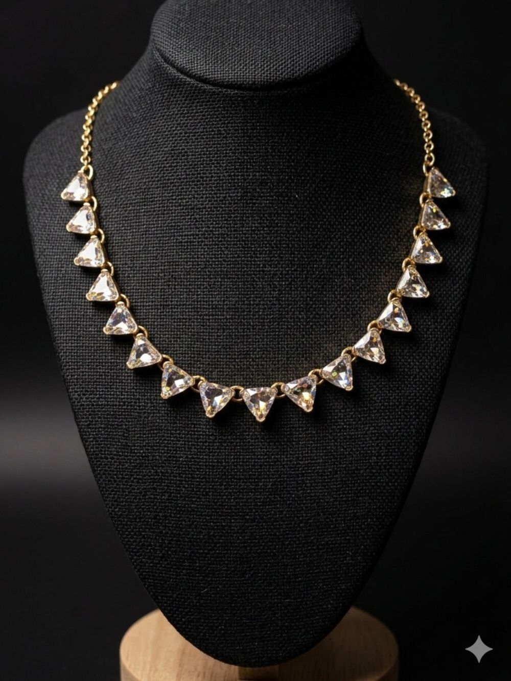J. Crew triangle rhinestone necklace riviere open-backed triangular stone 2511